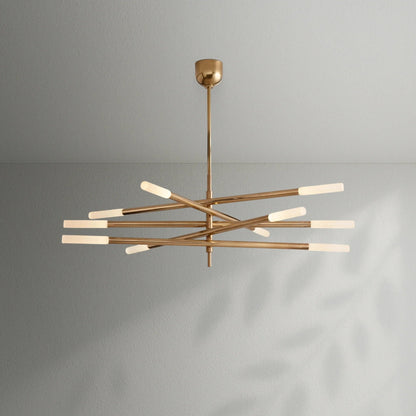 Roussea 8/10 - Light Mobile Etched Rod Chandelier - Lightings Menu