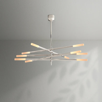 Roussea 8/10 - Light Mobile Etched Rod Chandelier - Lightings Menu