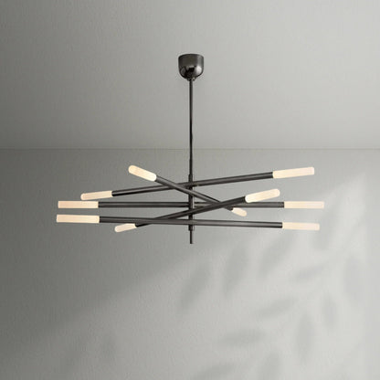 Roussea 8/10 - Light Mobile Etched Rod Chandelier - Lightings Menu