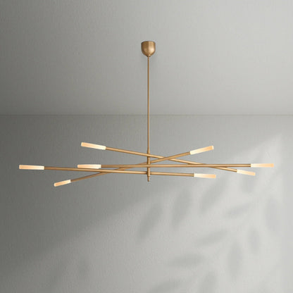 Roussea 8/10 - Light Mobile Etched Rod Chandelier - Lightings Menu