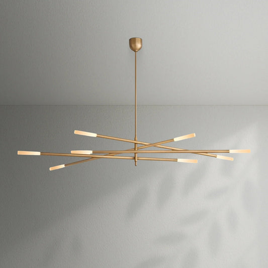 Roussea 8/10 - Light Mobile Etched Rod Chandelier - Lightings Menu
