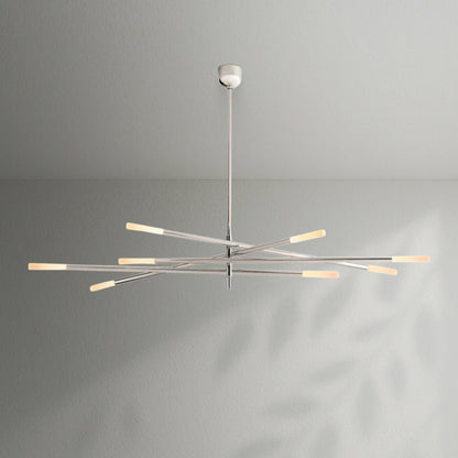 Roussea 8/10 - Light Mobile Etched Rod Chandelier - Lightings Menu