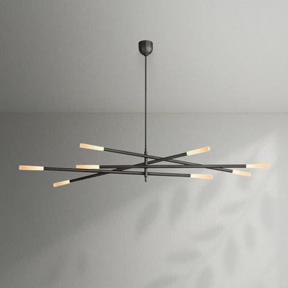 Roussea 8/10 - Light Mobile Etched Rod Chandelier - Lightings Menu