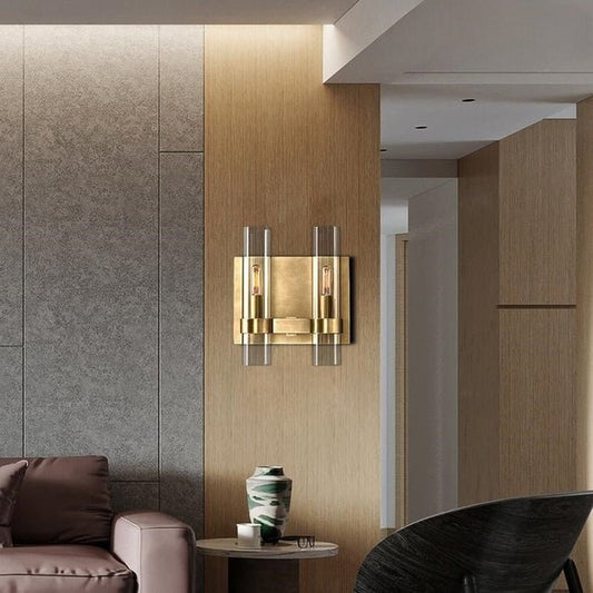 Savelle Glass Double Wall Sconce - Lightings Menu