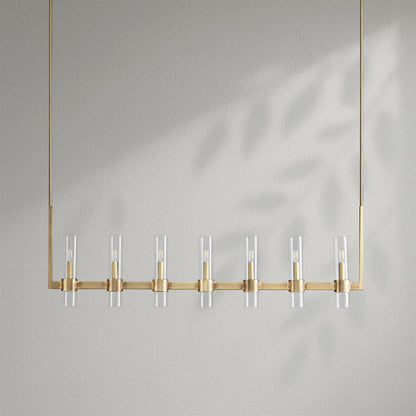 Savelle Glass Linear Chandelier - Lightings Menu