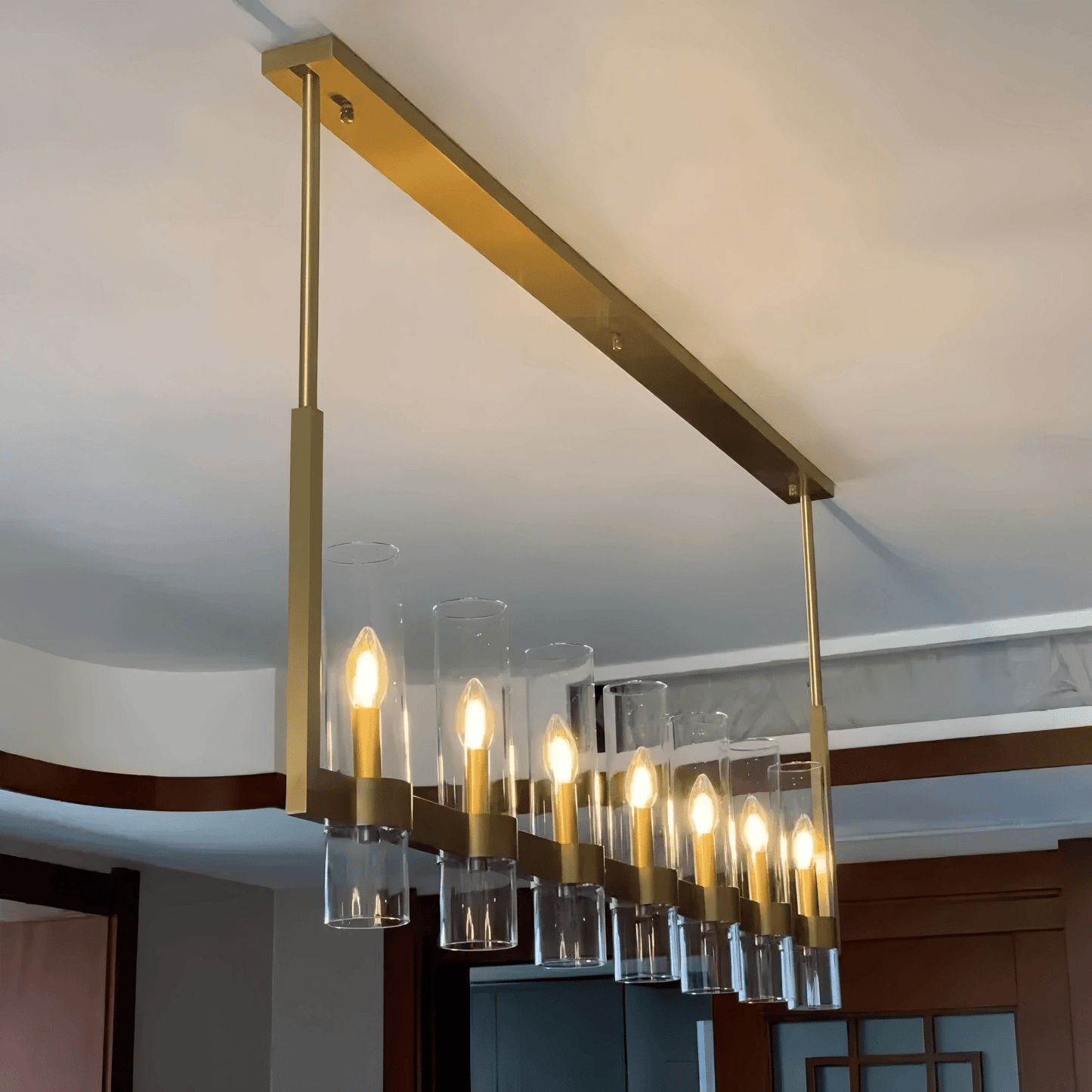 Savelle Glass Linear Chandelier - Lightings Menu