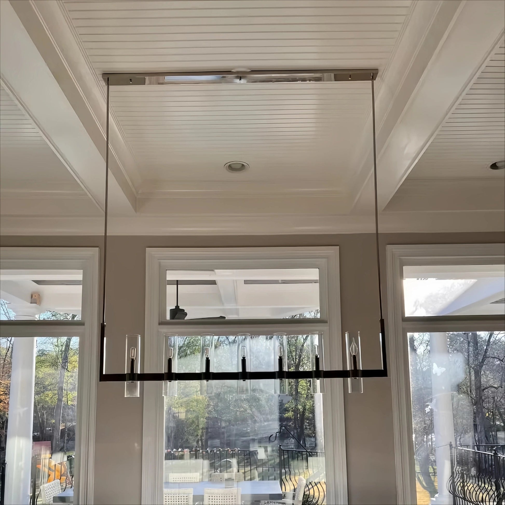Savelle Glass Linear Chandelier - Lightings Menu