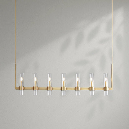 Savelle Glass Linear Chandelier - Lightings Menu