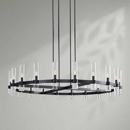 Savelle Glass Round Chandelier - Lightings Menu