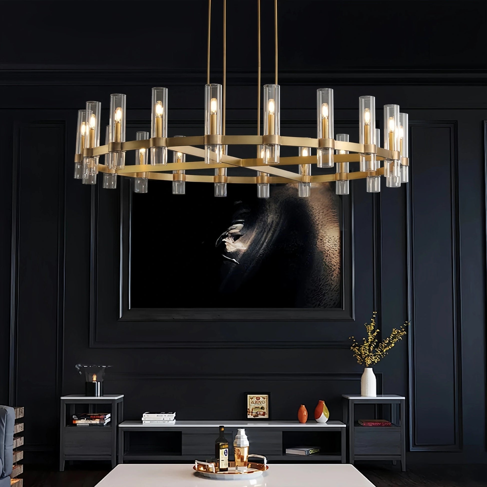 Savelle Glass Round Chandelier - Lightings Menu