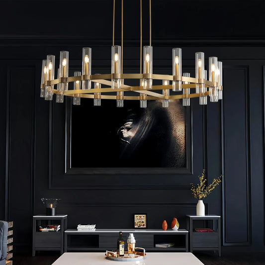 Savelle Glass Round Chandelier - Lightings Menu