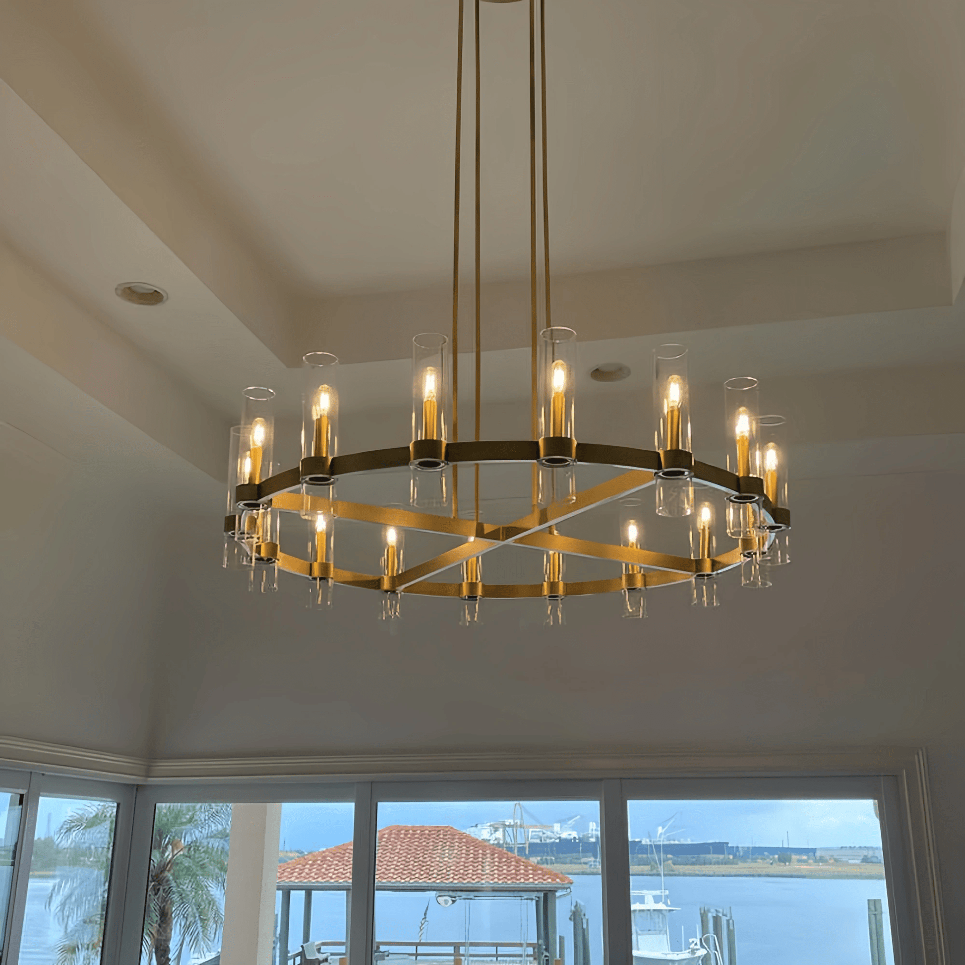 Savelle Glass Round Chandelier - Lightings Menu