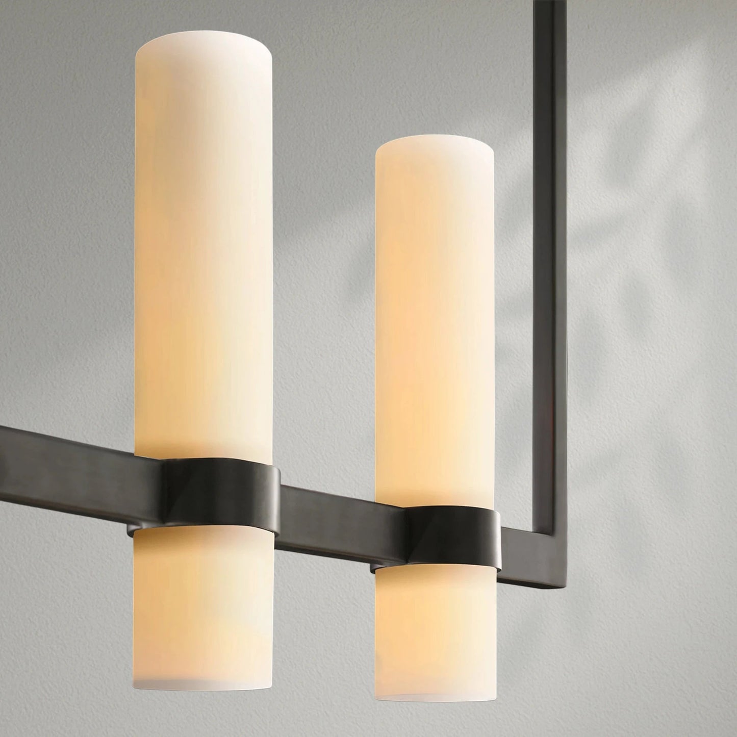 Savelle Linear Milk Glass Chandelier - Lightings Menu
