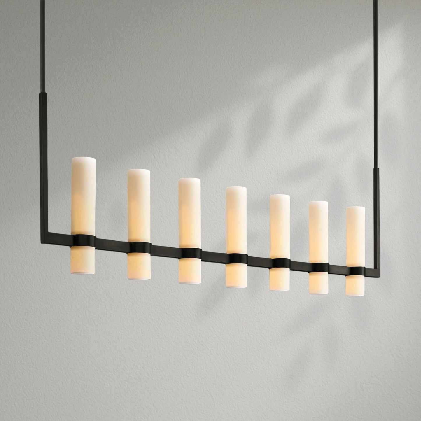 Savelle Linear Milk Glass Chandelier - Lightings Menu