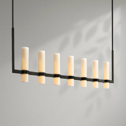 Savelle Linear Milk Glass Chandelier - Lightings Menu