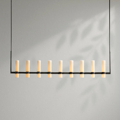 Savelle Linear Milk Glass Chandelier - Lightings Menu