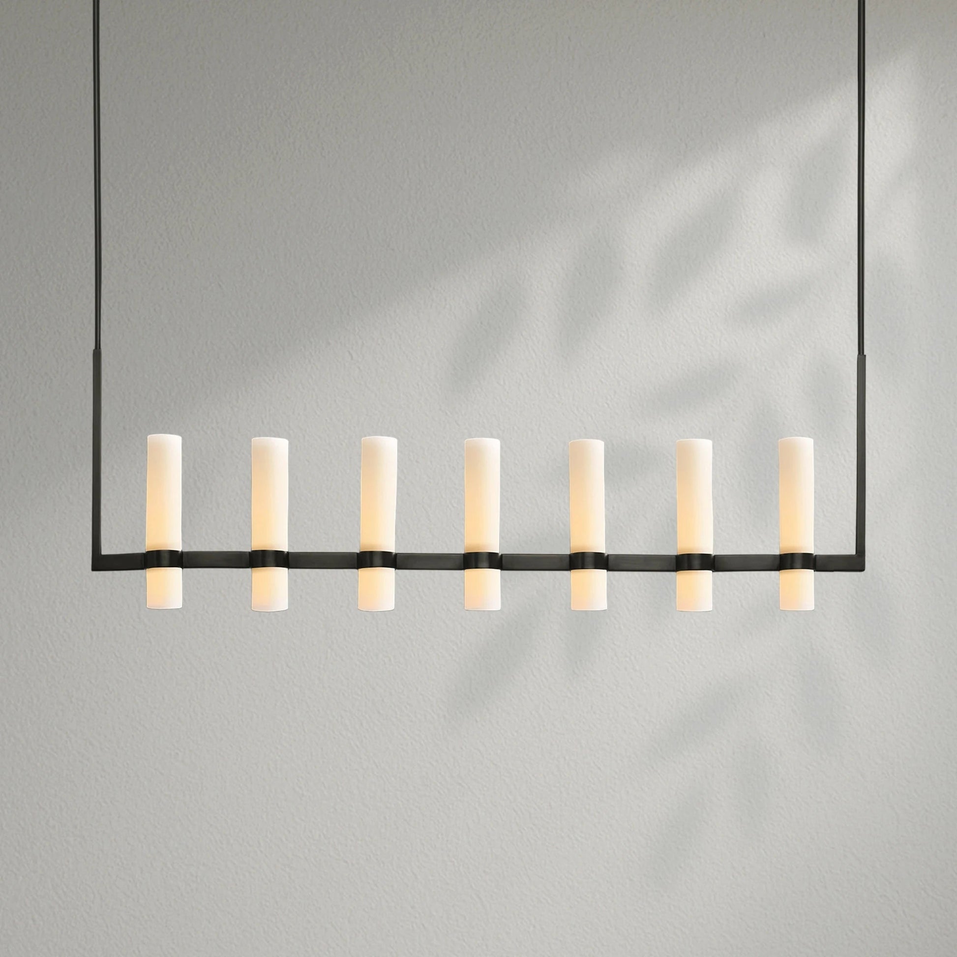 Savelle Linear Milk Glass Chandelier - Lightings Menu