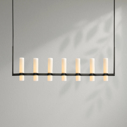 Savelle Linear Milk Glass Chandelier - Lightings Menu