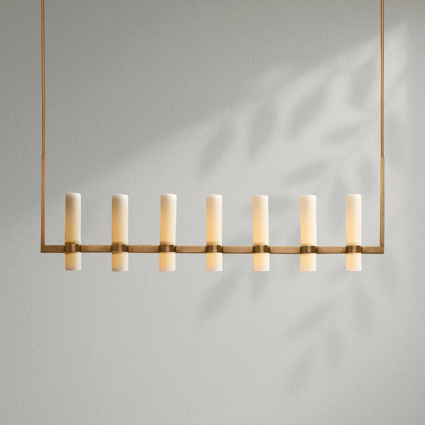 Savelle Linear Milk Glass Chandelier - Lightings Menu
