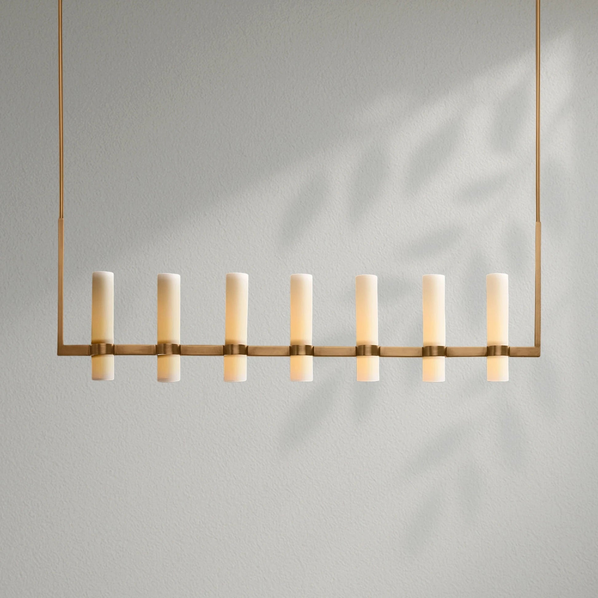Savelle Linear Milk Glass Chandelier - Lightings Menu