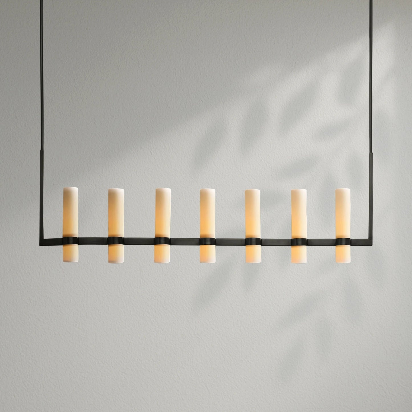 Savelle Linear Milk Glass Chandelier - Lightings Menu