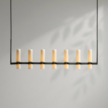 Savelle Linear Milk Glass Chandelier - Lightings Menu