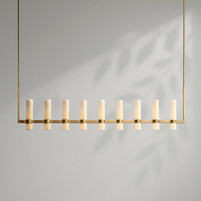 Savelle Linear Milk Glass Chandelier - Lightings Menu