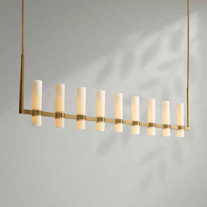 Savelle Linear Milk Glass Chandelier - Lightings Menu