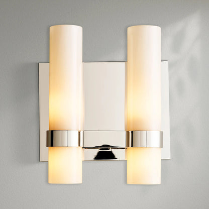 Savelle Milk Glass Double Sconce - Lightings Menu