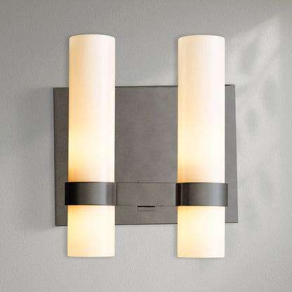 Savelle Milk Glass Double Sconce - Lightings Menu