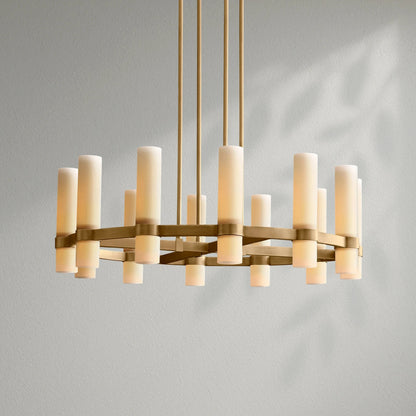 Savelle Round Milk Glass Chandelier - Lightings Menu
