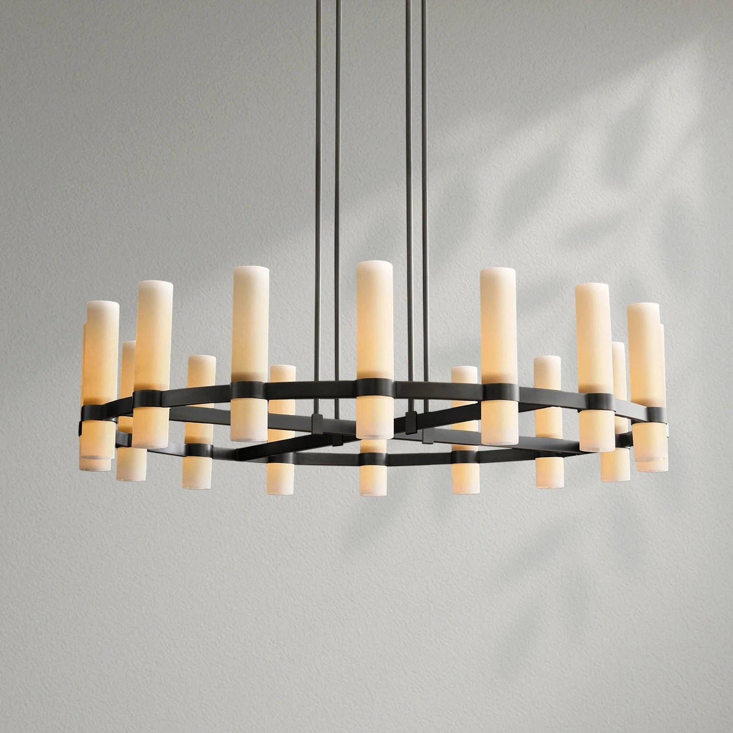 Savelle Round Milk Glass Chandelier - Lightings Menu