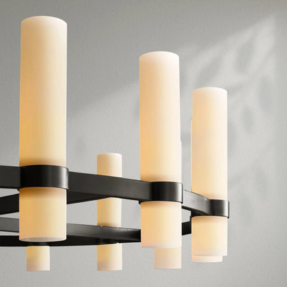 Savelle Round Milk Glass Chandelier - Lightings Menu