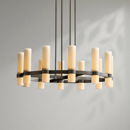 Savelle Round Milk Glass Chandelier - Lightings Menu