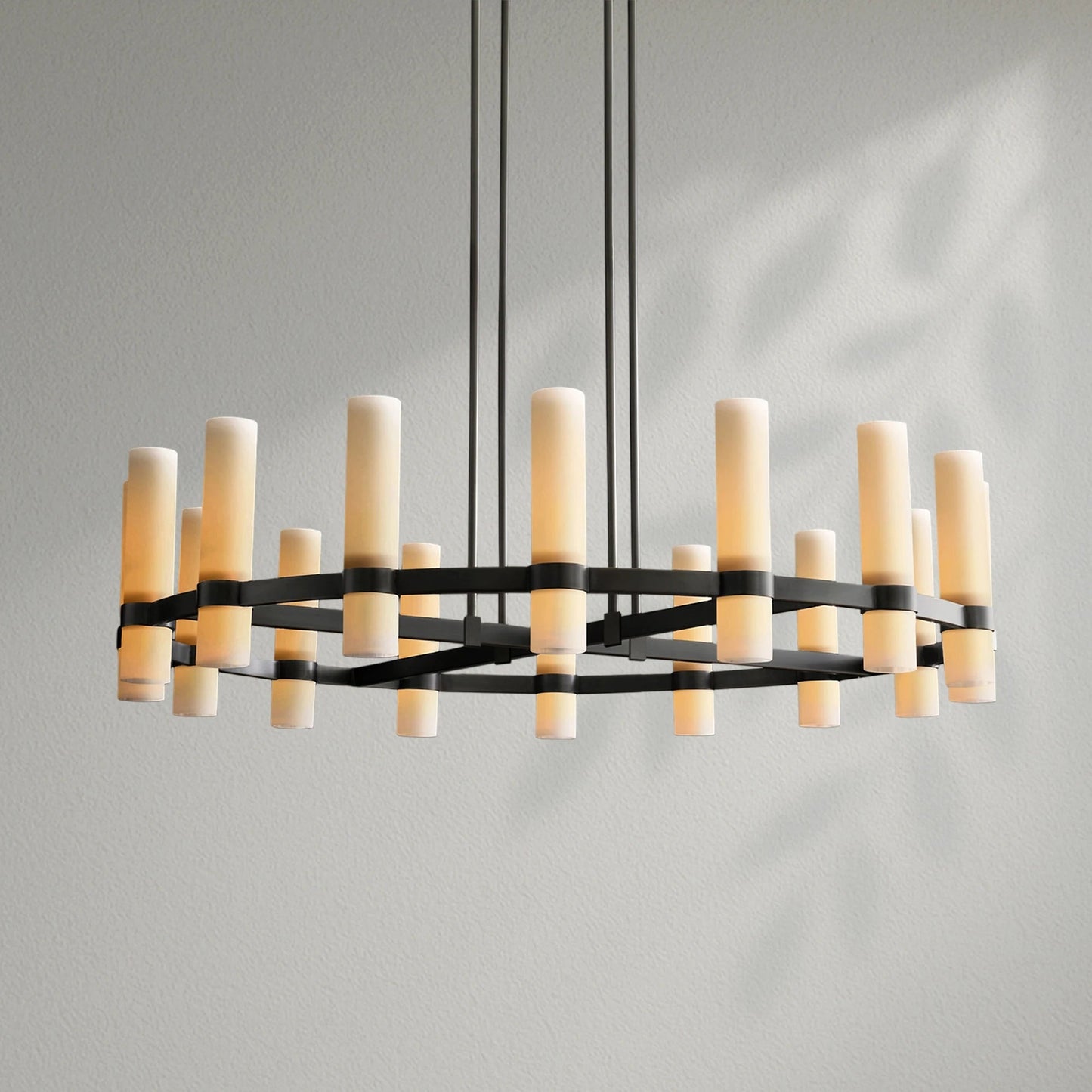Savelle Round Milk Glass Chandelier - Lightings Menu