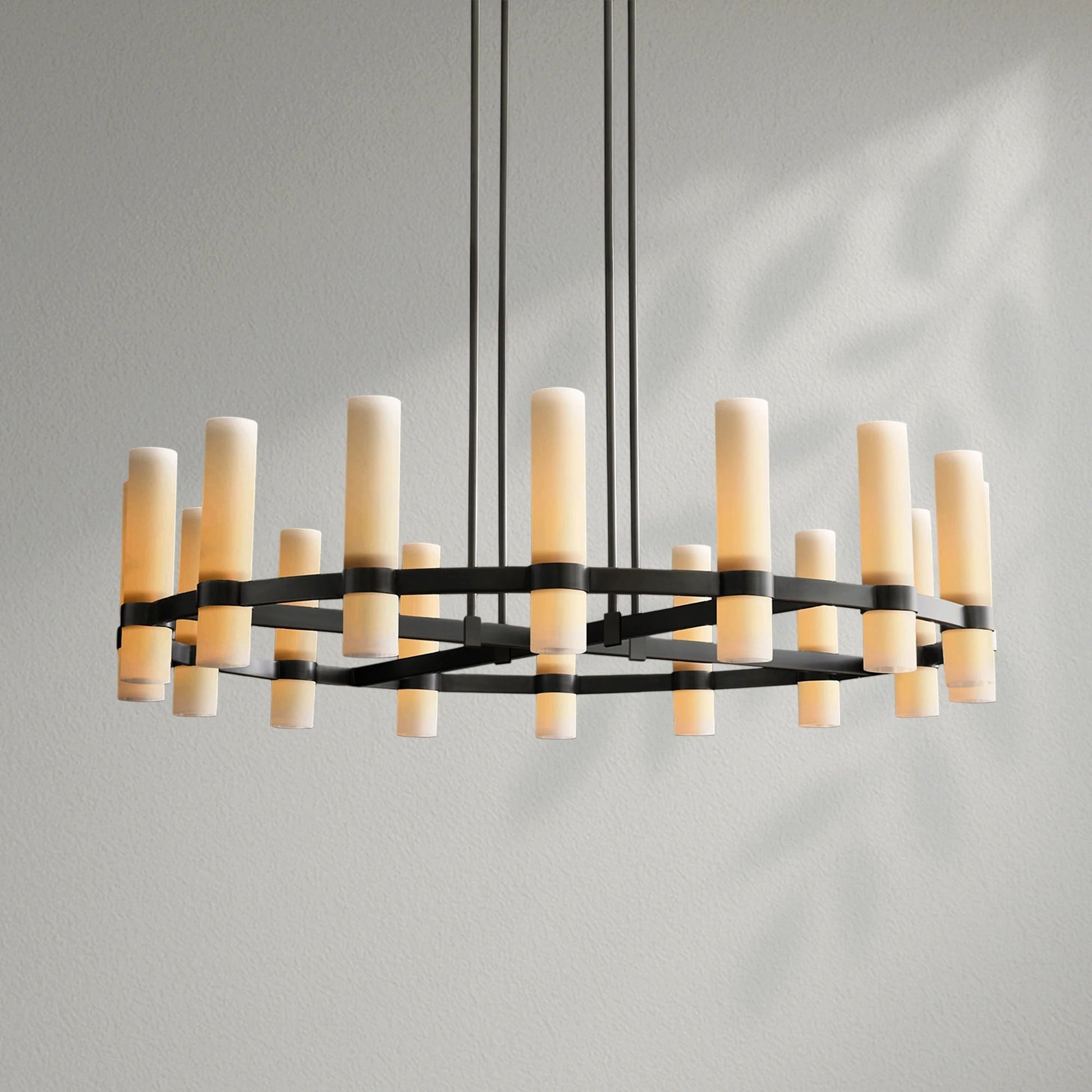 Savelle Round Milk Glass Chandelier - Lightings Menu