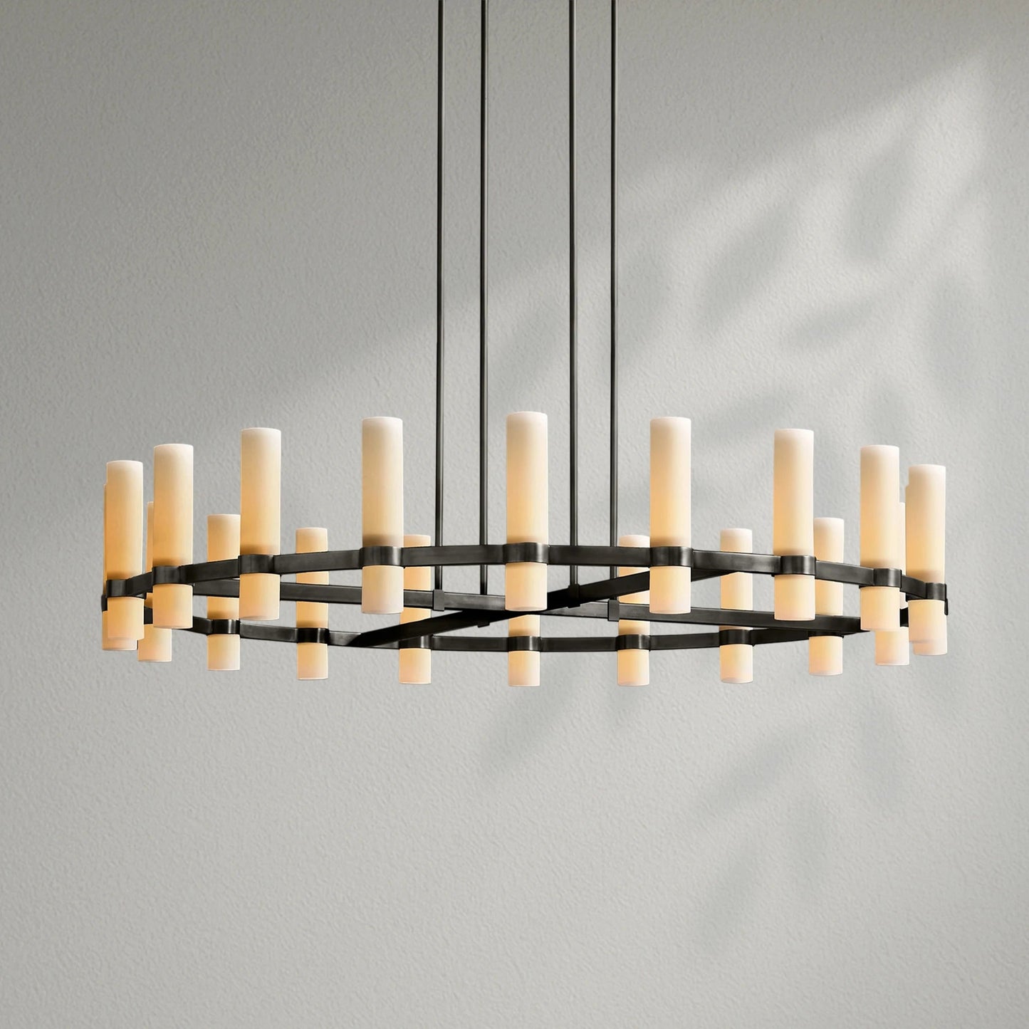 Savelle Round Milk Glass Chandelier - Lightings Menu
