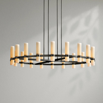 Savelle Round Milk Glass Chandelier - Lightings Menu