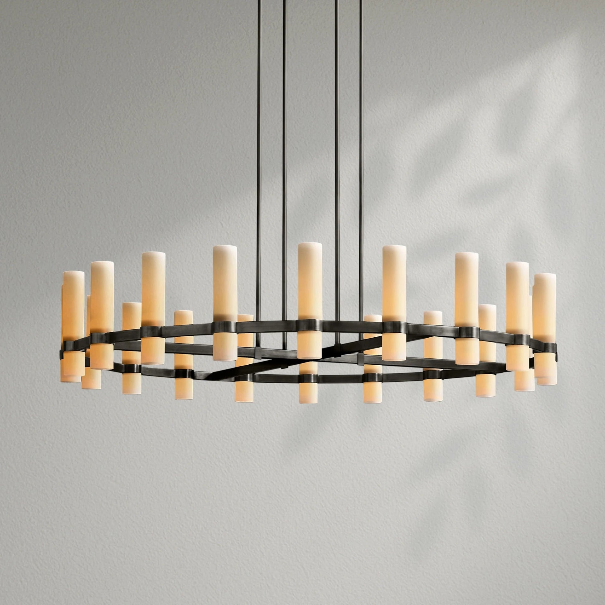 Savelle Round Milk Glass Chandelier - Lightings Menu