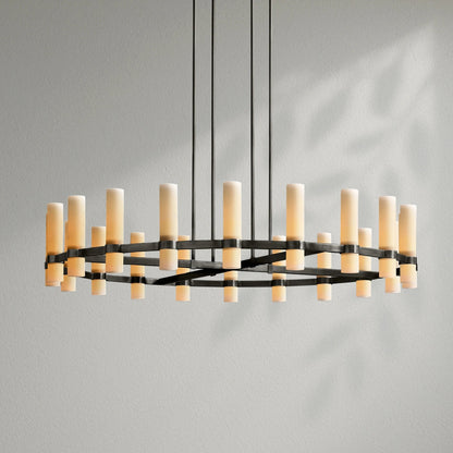 Savelle Round Milk Glass Chandelier - Lightings Menu