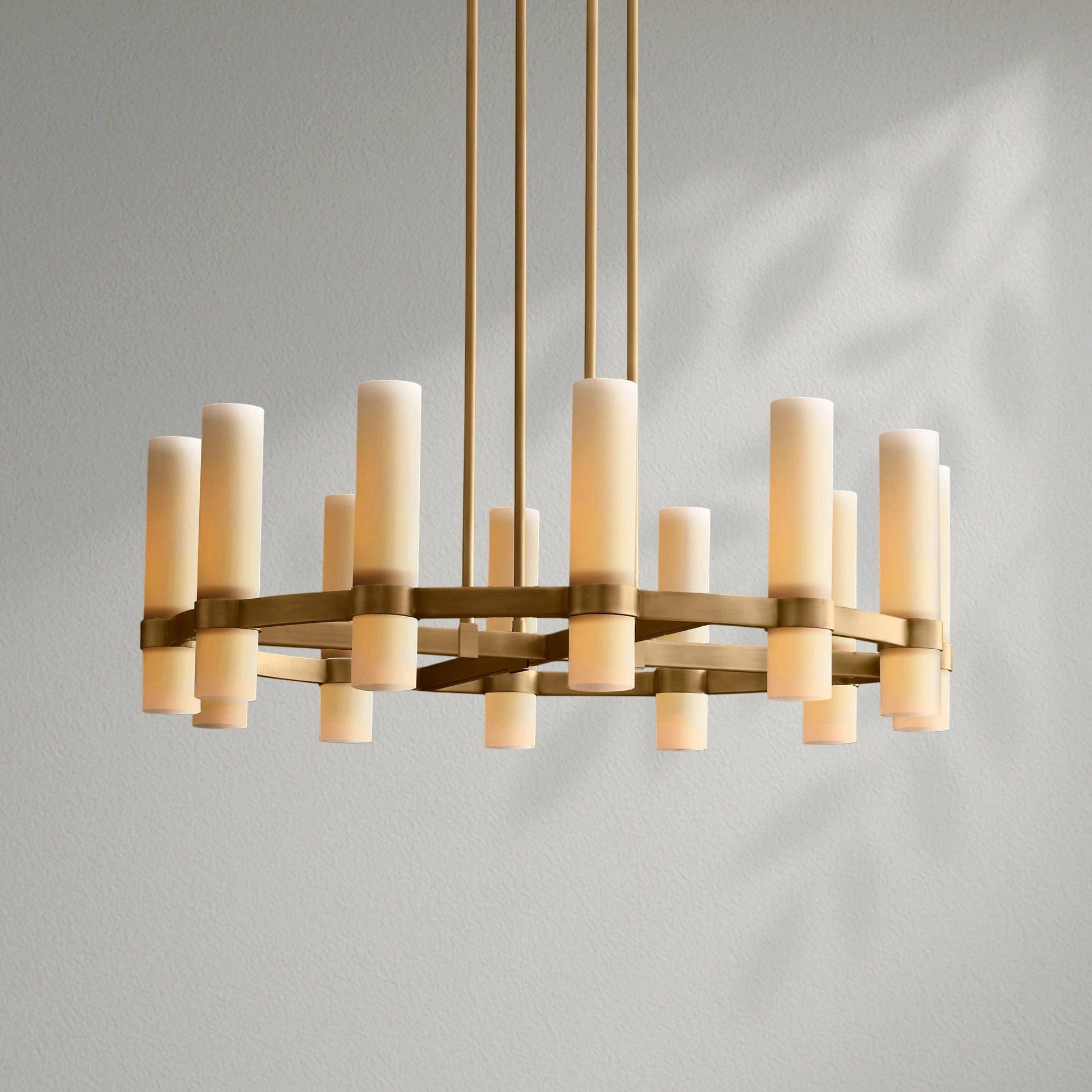 Savelle Round Milk Glass Chandelier - Lightings Menu