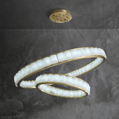 Scott Alabaster Circle Round Chandeliers - Lightings Menu