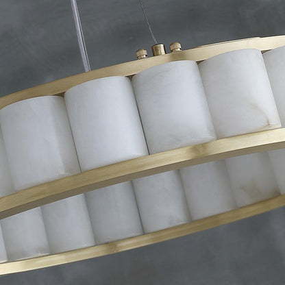 Scott Alabaster Circle Round Chandeliers - Lightings Menu