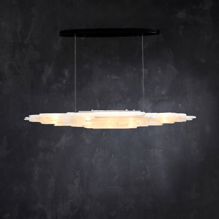 Selenite Natural Linear Chandelier - Lightings Menu