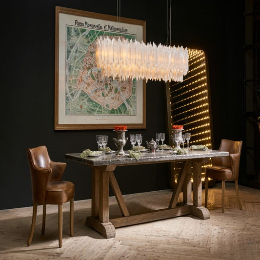 Selenite Rectangular Chandelier - Lightings Menu