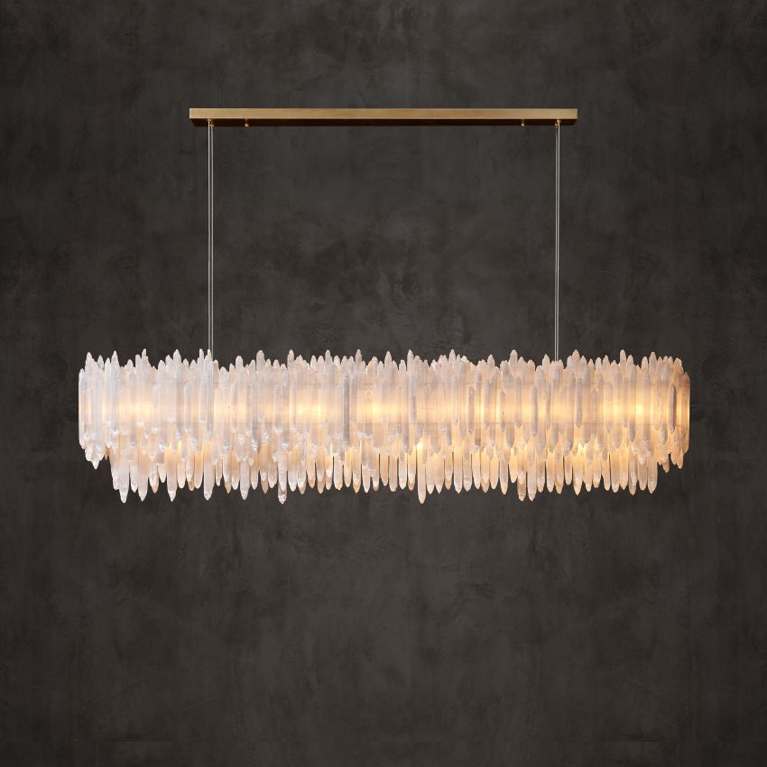 Selenite Rectangular Chandelier - Lightings Menu