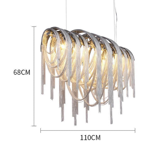 Sophian Luxury Aluminum Chain Tassel Chandelier - Lightings Menu