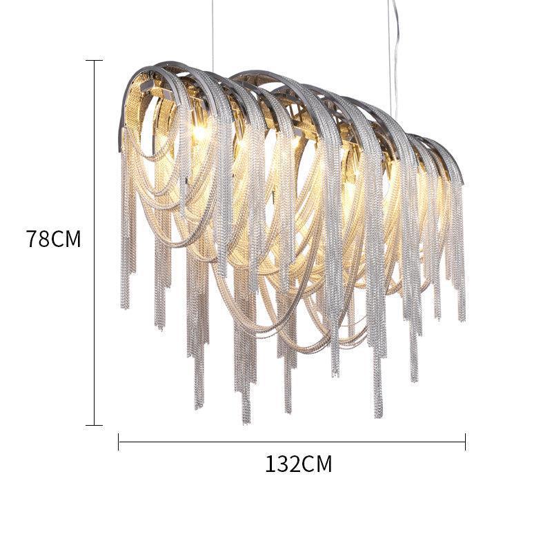 Sophian Luxury Aluminum Chain Tassel Chandelier - Lightings Menu