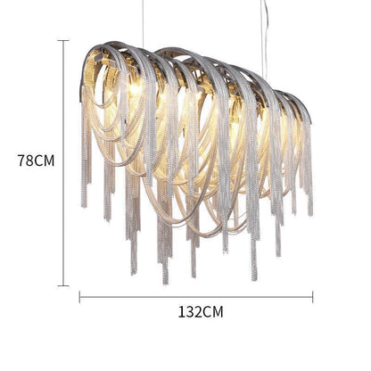 Sophian Luxury Aluminum Chain Tassel Chandelier - Lightings Menu