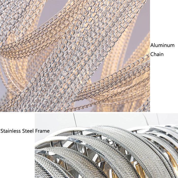 Sophian Luxury Aluminum Chain Tassel Chandelier - Lightings Menu